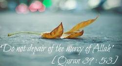 Warning against despair of the Mercy of Allah