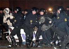 Riot Police Break Up Belarus Demo 