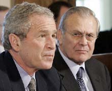 Rumsfeld Resignation not on the Agenda, says Bush 