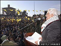 Fatah loyalists rally in Ramallah