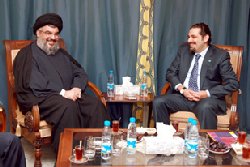 Nasrallah and al-Hariri enter talks 