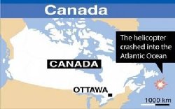 Helicopter crashes off Canada coast, 17 missing