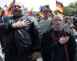 Demonstrators protest against anti-Islam rally in Cologne, Germany 