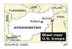 Blast near U.S. convoy wounds 49 Afghans