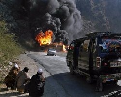 NATO lorries torched in Pakistan 