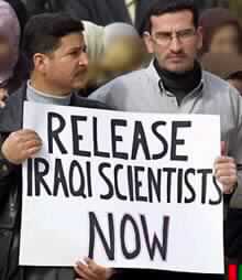 Protest at Baghdad University against Detention of Iraqi Scientists