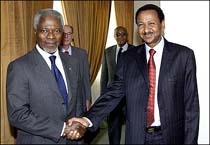 Annan Arrives in Khartoum